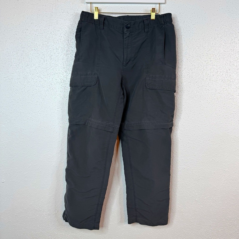 The North Face Men's Gray Nylon Canvas Convertible Zip-Off Cargo Shorts Size M